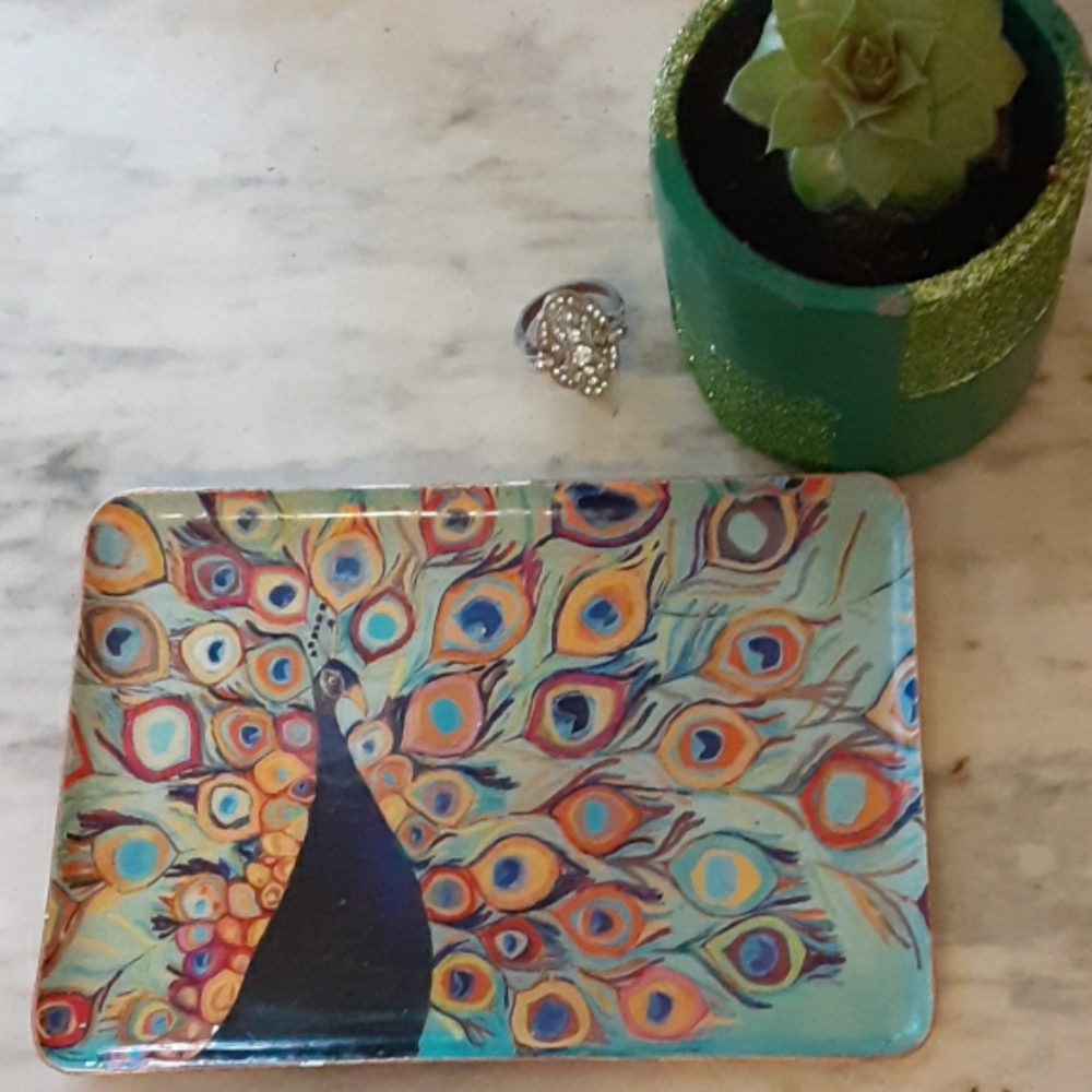 Peacock Trinket Dish